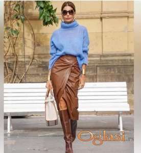 Zara kožna suknja od veštačkog krzna